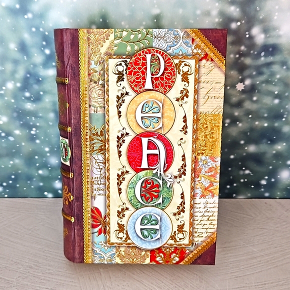 Punch Studio Other - Punch Studio PEACE JOY Christmas Holiday keepsake box faux book magnetic closure